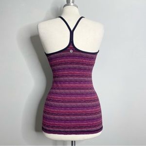 Like New! Lulú Power Y Tank Top Purple/Pink Multi Wavy Stripes 🥰
